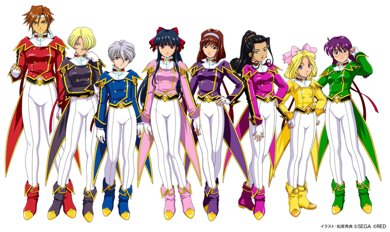 The starting cast members in Sakura Taisen 1 and 2